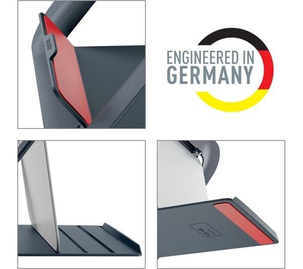Leitz Ergo Cosy Adjustable Laptop Stand - Velvet Grey - Image 4