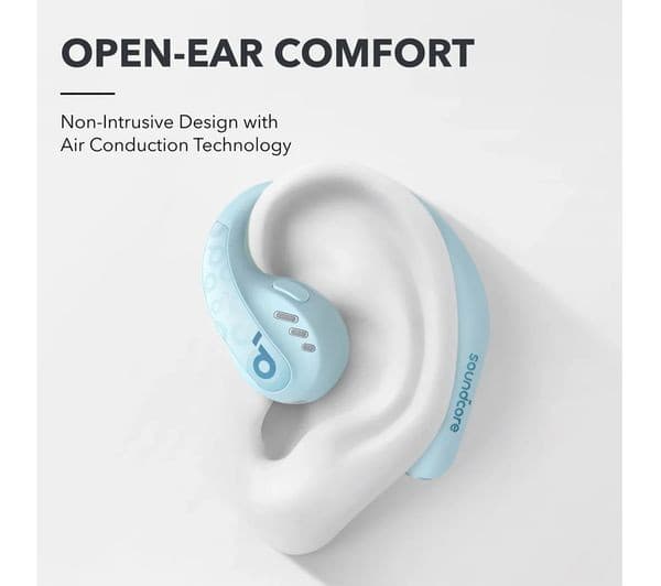 Soundcore AeroFit Pro Open-Ear Wireless Bluetooth Earbuds Aqua Blue - Image 2