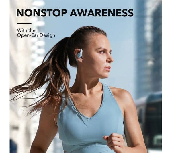 Soundcore AeroFit Pro Open-Ear Wireless Bluetooth Earbuds Aqua Blue - Image 3