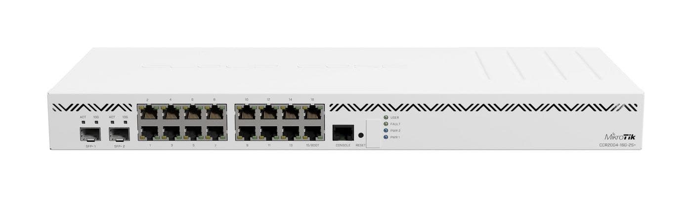 MikroTik CCR2004-16G-2S+ Cloud Core Router - 16x Gigabit Ethernet, 2x 10G SFP+