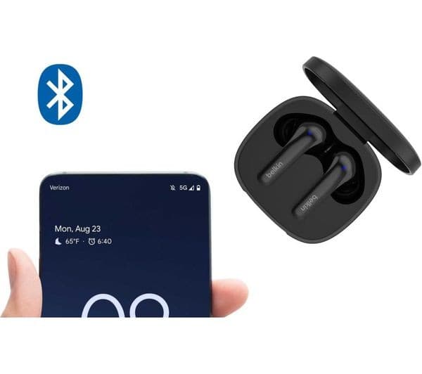 BELKIN SoundForm Motion True Wireless Bluetooth Earbuds with Wireless Charging Case (AUC010) - Black - Image 6