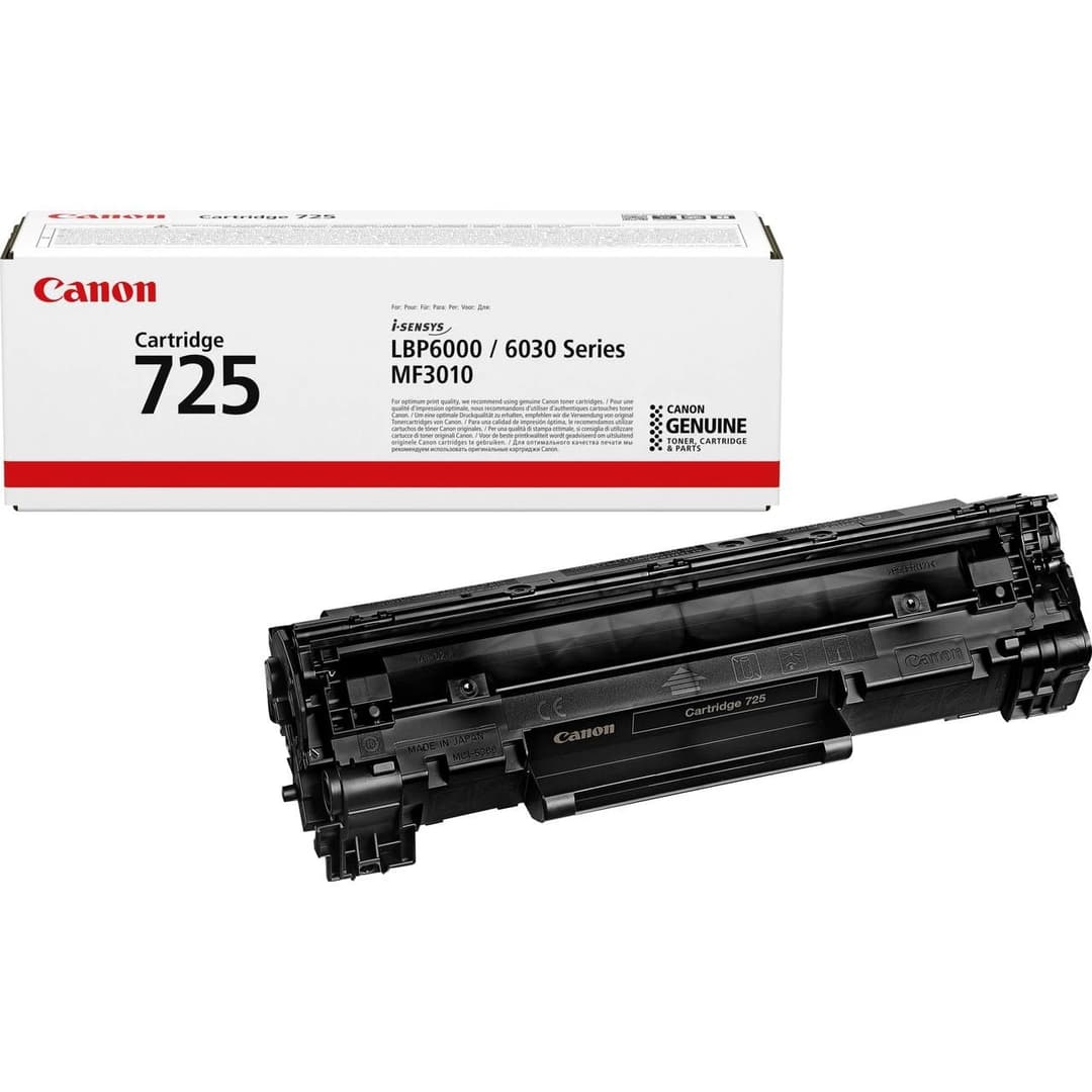 Canon 725 Original Black Toner Cartridge (3484B002) - 1,600 Pages - Image 1
