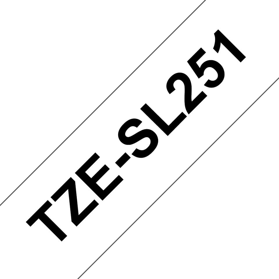 Brother TZe-SL251 P-touch Pro Self-Laminating Labelling Tape Cassette 24mm x 8m - Black on White