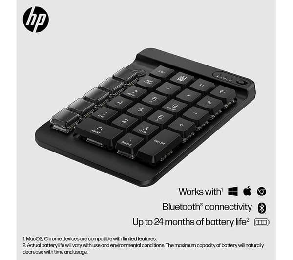 HP 430 Programmable Wireless Mechanical Keypad - Black (7N7C2AA) - Image 3