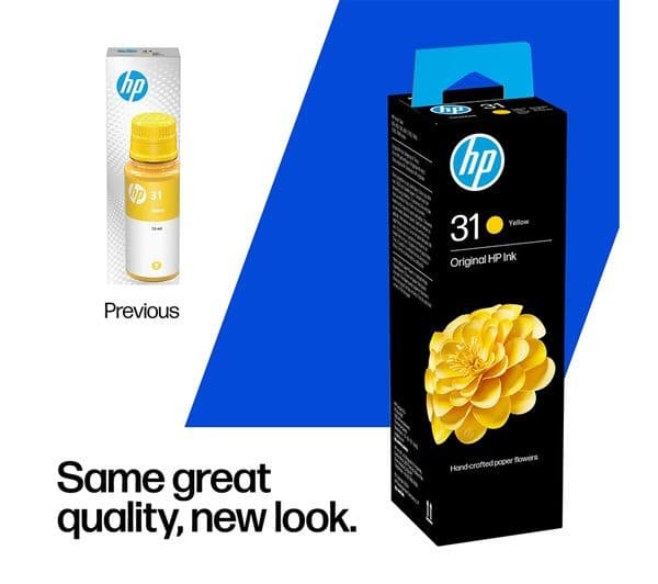 HP 31 Original Yellow Ink Bottle 70ml (1VU28AE) - Image 2