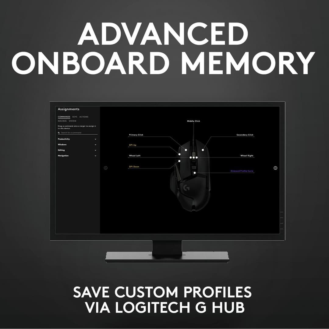 Logitech G502 Hero Wired Gaming Mouse - Black - Image 8