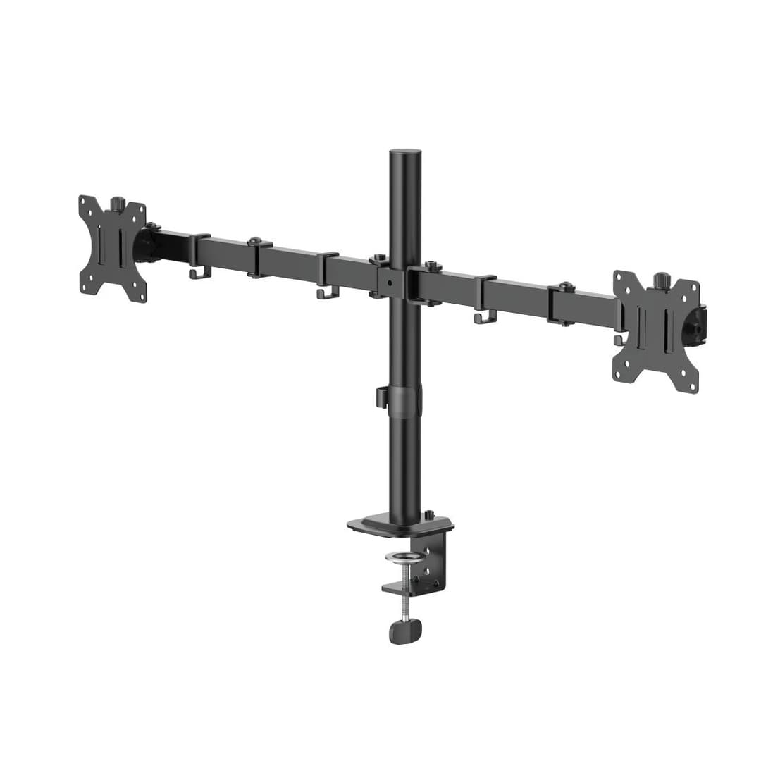 Hama Monitor Mount, 2 Monitors, Height-adjustable, Swivel/Tilt, 13" - 35", Black - Image 1