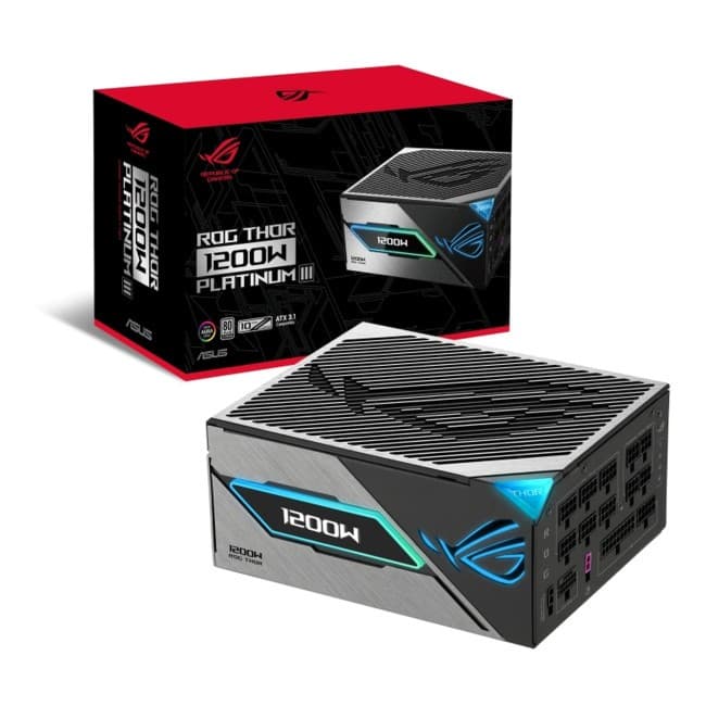 ASUS ROG THOR 1200W Platinum III ATX 3.1 80 PLUS Platinum Fully Modular PSU Power Supply - Black