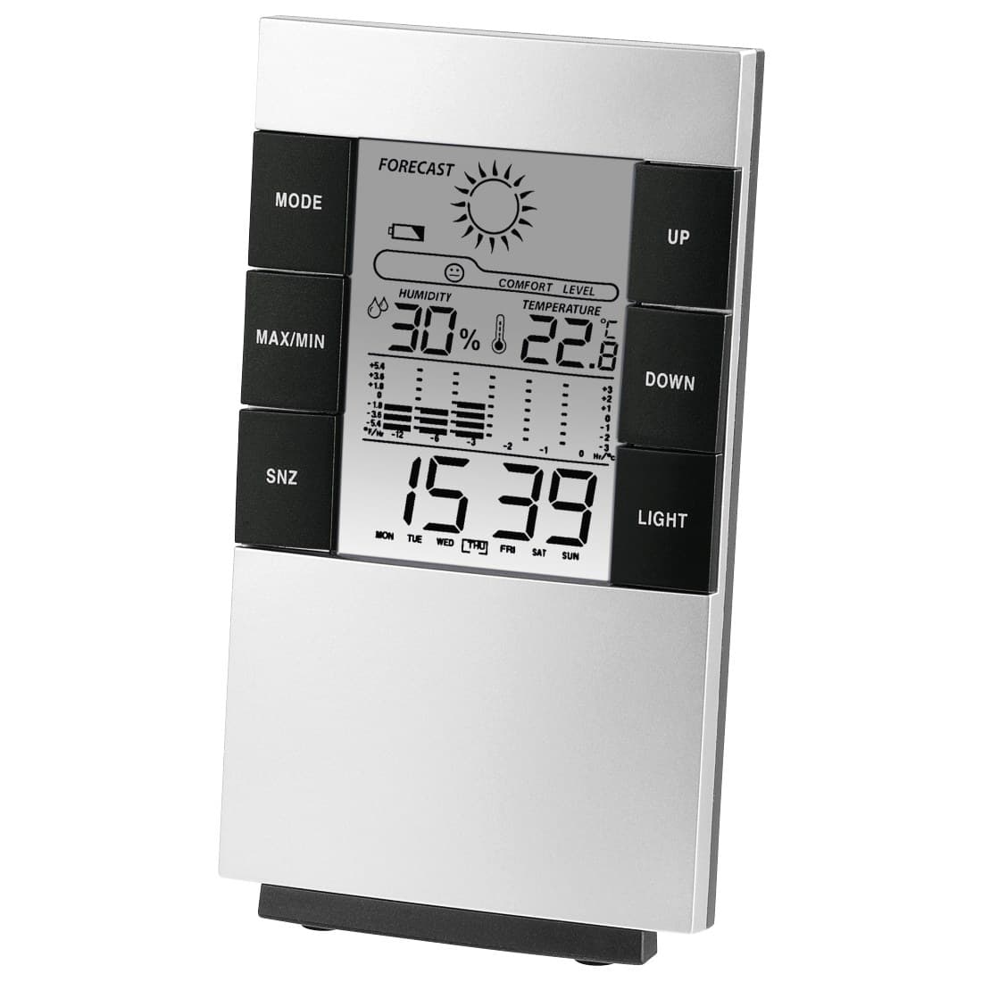 Hama TH-200 LCD Thermometer/Hygrometer - Silver