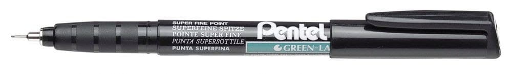 Pentel NMF50 12 Pack Black Permanent Marker Superfine Tip 0.3mm Line