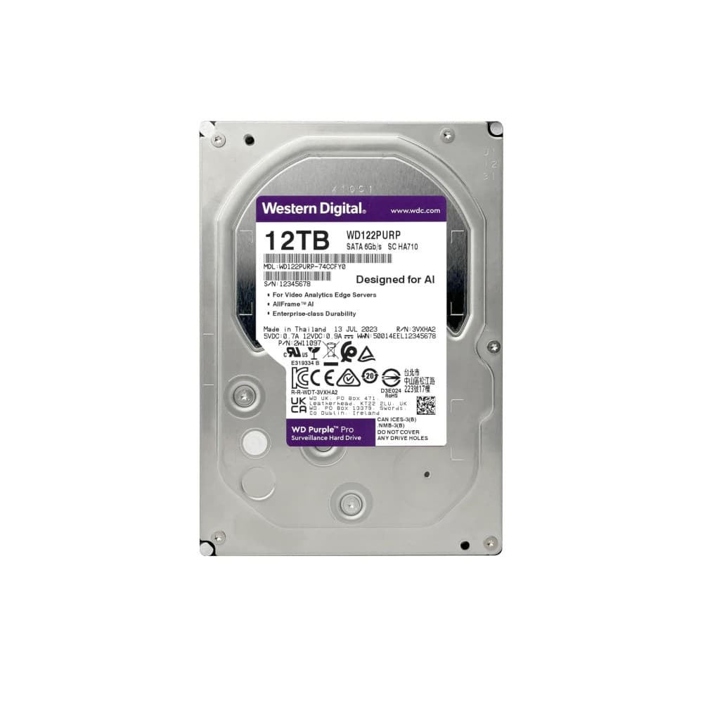 Western Digital Purple Pro WD122PURP 12TB 3.5" SATA 6GB/s 7200RPM SmartVideo Hard Drive - Image 4
