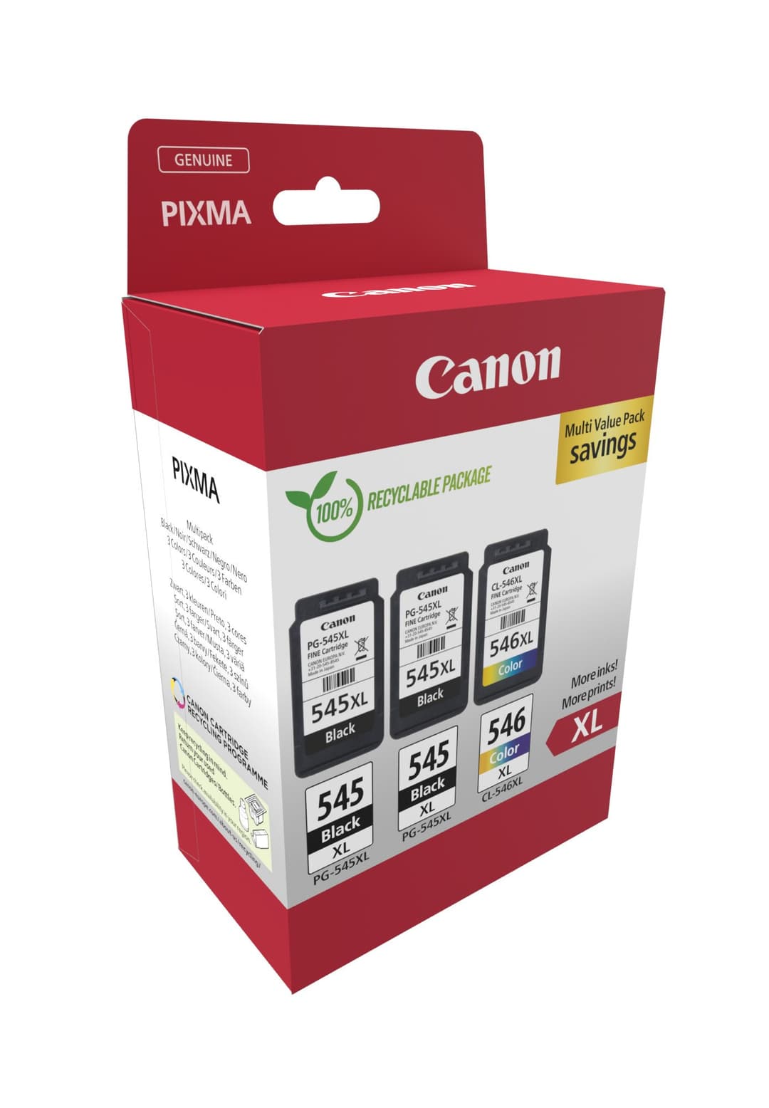 Canon PG-545XL x2 / CL-546XL Original High (XL) Yield Ink Cartridge Multi Pack 3 pc(s) Black, Cyan, Magenta, Yellow (8286B013) - Image 2
