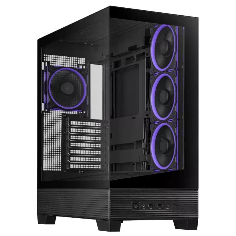 ASUS A31 PLUS TG ARGB Tempered Glass Mid Tower ATX Gaming PC Case - Black - Image 6