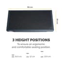 Fellowes Professional Series Heavy Duty Foot Support - Ergonomic Under Desk Foot Rest with 3 Height Adjustable Positions (10.5/12/13.5cm), Free-Floating 0-25° Tilt & Non-Slip Platform Surface - Steel - Black thumbnail 3