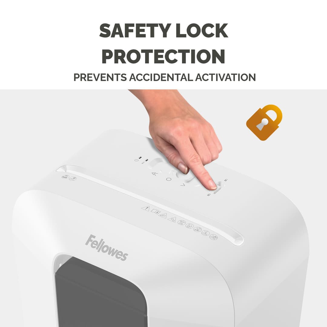 Fellowes LX Series Paper Shredder LX70 11 Sheet Cross Cut Shredder with 18 Litre Bin High Security P4 White - Image 4