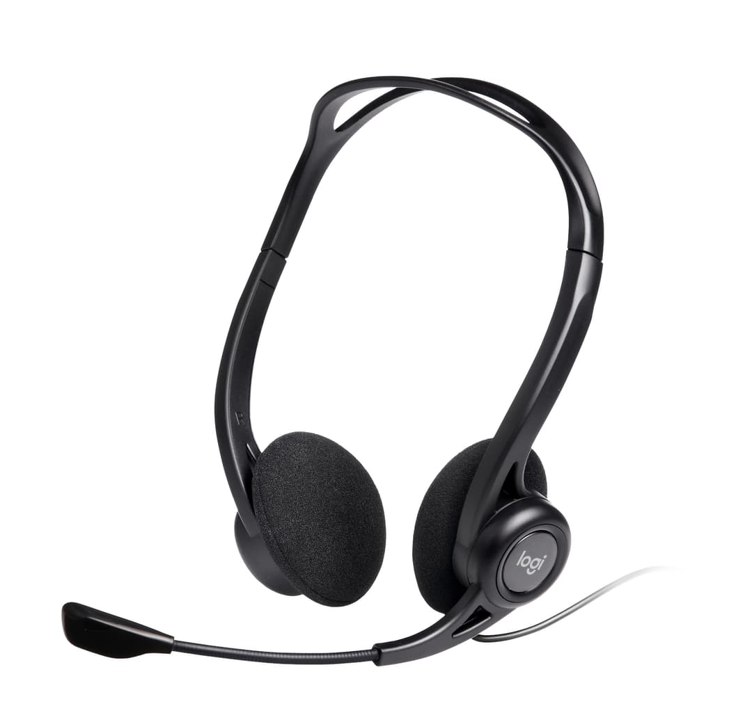 Logitech 960 USB Stereo Headset with Noise Cancelling Microphone - Black - Image 1