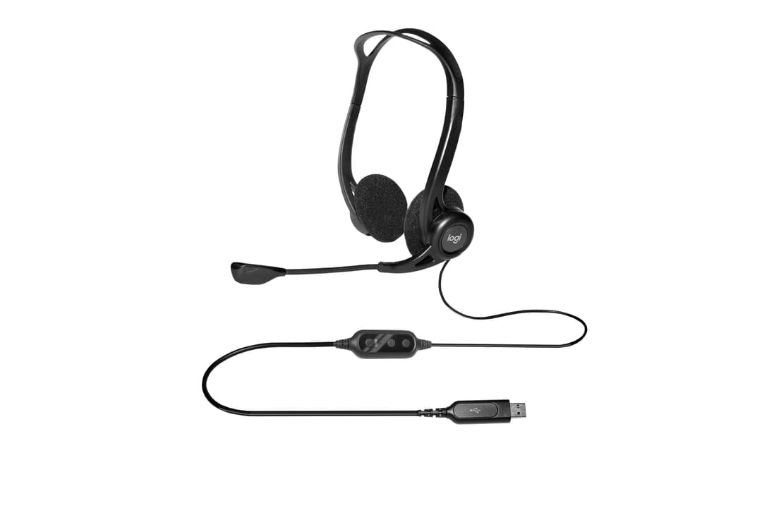 Logitech 960 USB Stereo Headset with Noise Cancelling Microphone - Black - Image 3