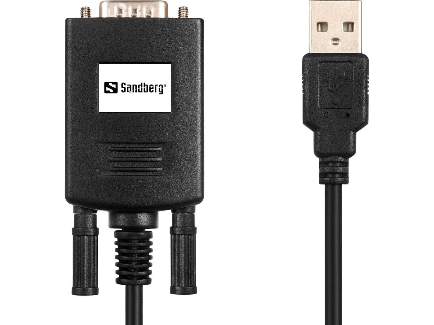 Sandberg USB to Serial Link 133-08 - USB-A to RS-232 9-Pin (D-Sub) Serial Adapter, Black