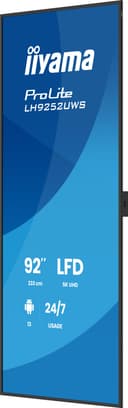 iiyama LH9252UWS-B1AG Signage Display Kiosk design 2.34 m (92") LCD Wi-Fi 500 cd/m² UltraWide 5K HD Black Built-in processor Android 24/7 thumbnail 3
