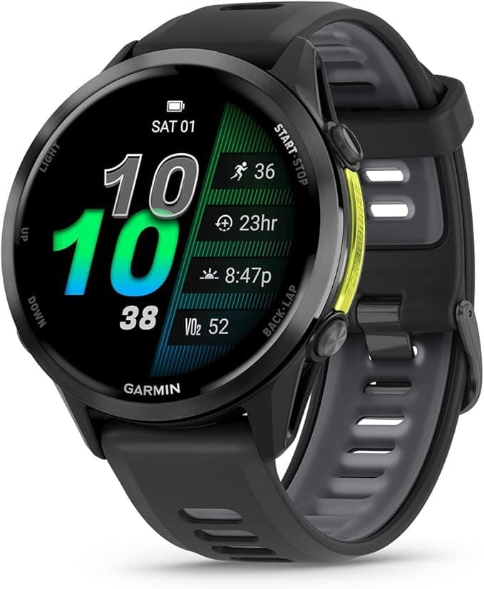 Garmin Forerunner 970 GPS Running Triathlon Smartwatch 47mm 1.4 Inch AMOLED 32GB Sapphire Lens LED Flashlight - Black
