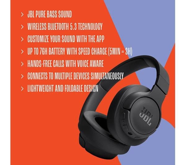 JBL Tune 720BT Wireless Headphones White - Image 4