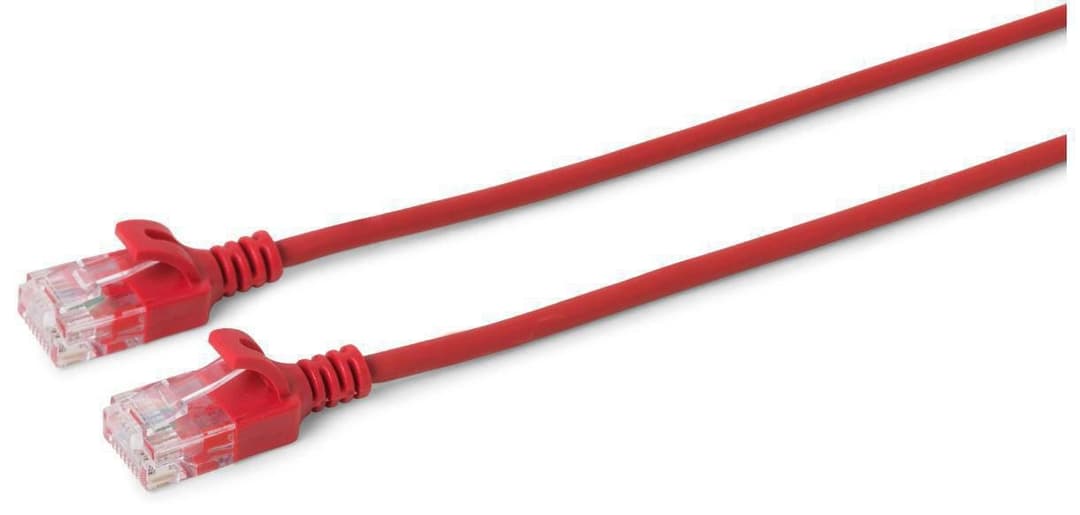 MicroConnect CAT6 U/UTP SLIM Network Cable 2 m, Red, RJ-45 (V-UTP602R-SLIM) - Image 1