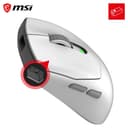 MSI FORGE GM340 Wireless Gaming Mouse, 12000 DPI, 2.4GHz + Bluetooth, 57g - White thumbnail 4