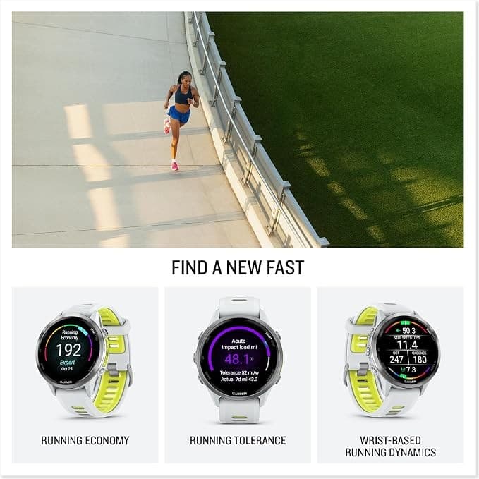Garmin Forerunner 970 Premium GPS Running and Triathlon Smartwatch Titanium Whitestone Amp Yellow Band - Image 5
