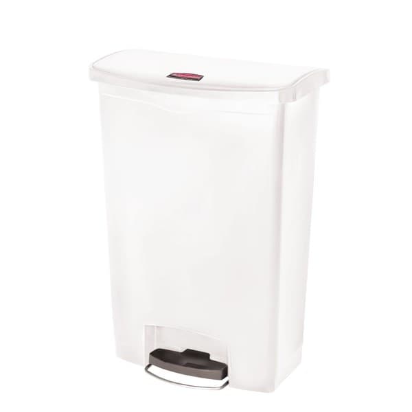 Rubbermaid® Commercial Slim Jim® 1883561 Front Step-On Rectangular Plastic Wastebasket / Pedal Bin, 90 Litres (24 Gallons), White