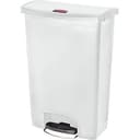 Rubbermaid® Commercial Slim Jim® 1883561 Front Step-On Rectangular Plastic Wastebasket / Pedal Bin, 90 Litres (24 Gallons), White thumbnail 5