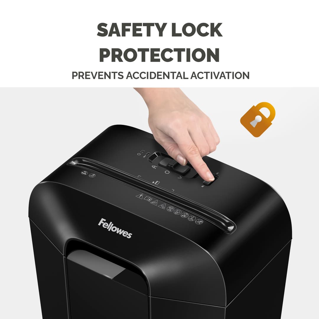 Fellowes LX Series Paper Shredder LX25 6 Sheet Cross Cut Shredder with 11.5 Litre Bin High Security P4 Black - Image 4