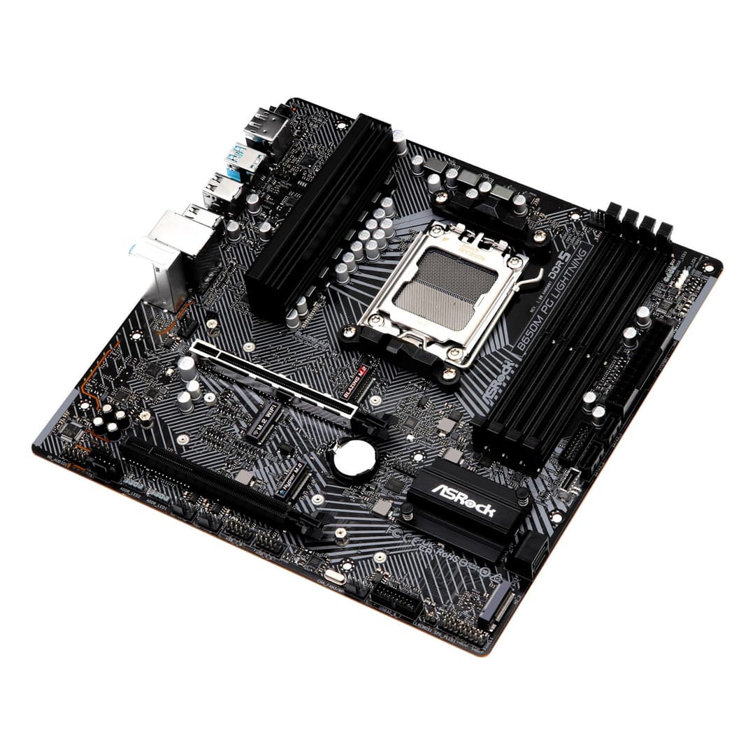 Asrock B650M PG LIGHTNING AMD B650 DDR5 Micro-ATX Socket AM5 Motherboard - Image 4