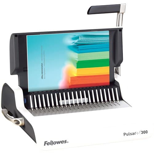 Fellowes Pulsar+ 300 A4 Manual Comb Binding Machine 17 Sheet Punch 300 Sheets Bind Grey, White