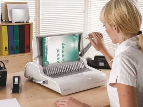 Fellowes Pulsar+ 300 A4 Manual Comb Binding Machine 17 Sheet Punch 300 Sheets Bind Grey, White - Image 3