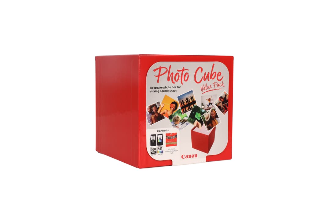 Canon PG-560 / CL-561 Ink Cartridge Photo Cube Value Pack with PP-201 5x5" Photo Paper (40 Sheets) - Black & Colour - Image 2
