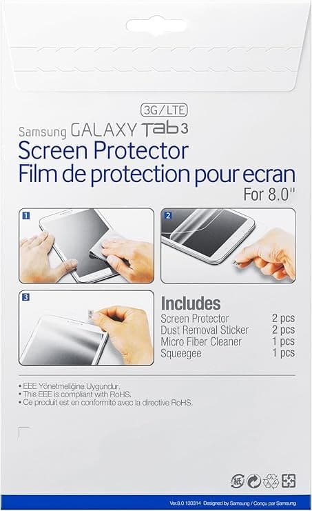 Samsung Screen Protector for Galaxy Tab 3 8.0 Clear Protective Film Anti-Scratch Display Protection - Image 2