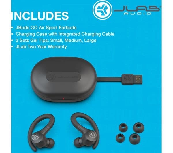 JLab GO Air Sport True Wireless Earbuds - Graphite - Image 8