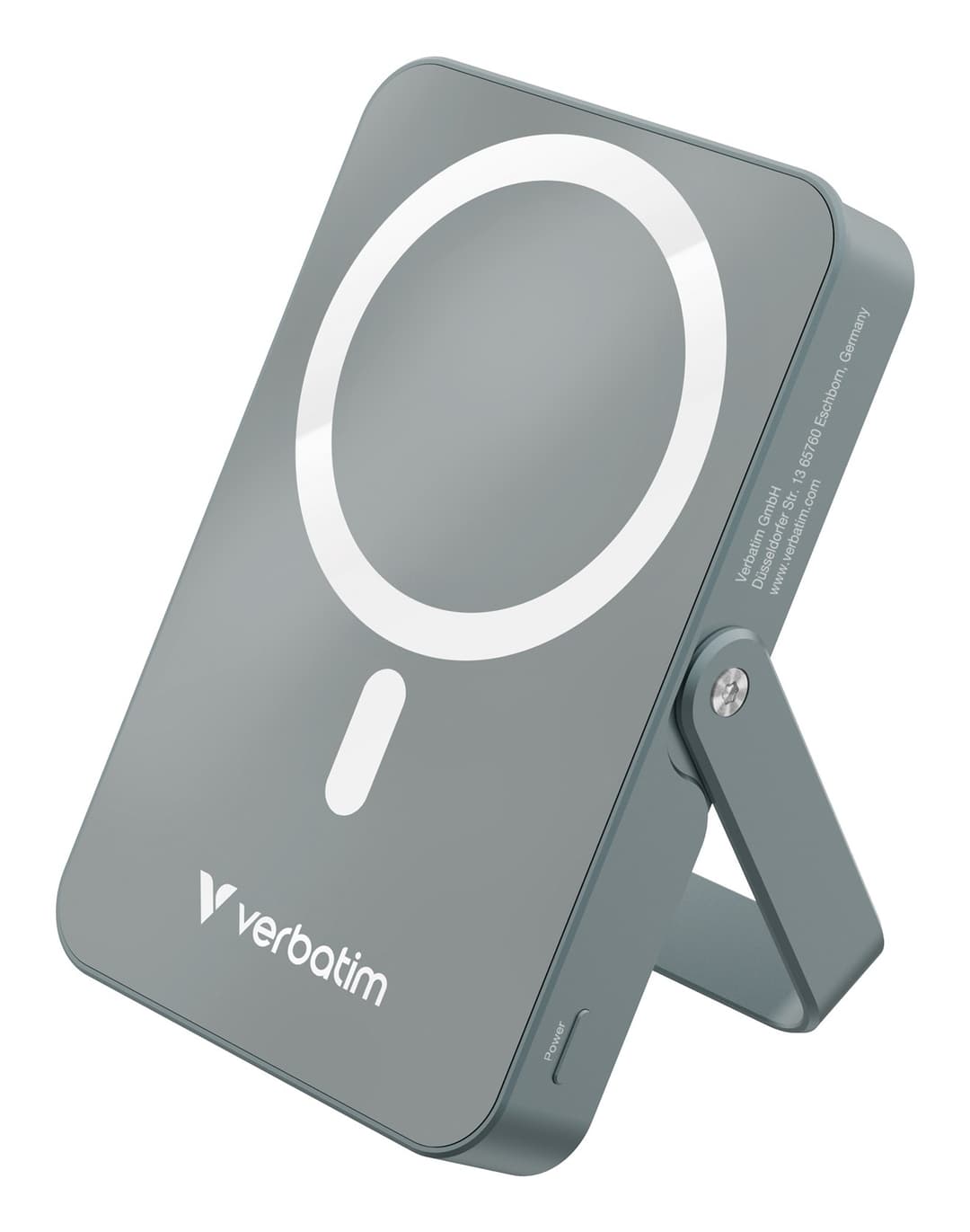 Verbatim Charge 'n' Go Magnetic Wireless Power Bank with Stand 10000 mAh - 15W MagSafe, 20W USB-C PD - Grey - Image 1