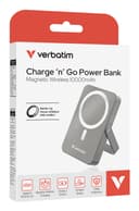 Verbatim Charge 'n' Go Magnetic Wireless Power Bank with Stand 10000 mAh - 15W MagSafe, 20W USB-C PD - Grey thumbnail 3