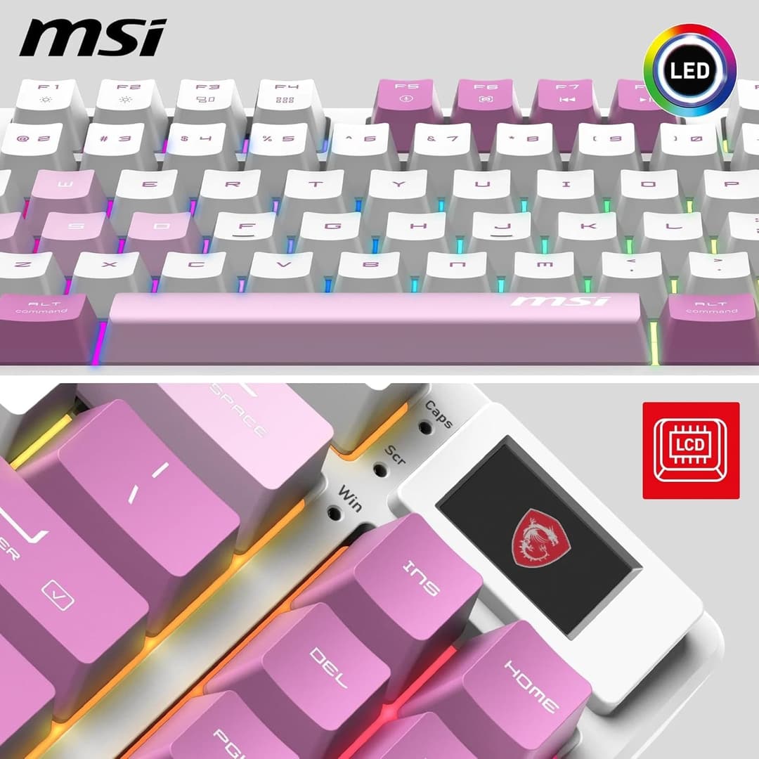 MSI Forge GK600 TKL Wireless RGB Mechanical Gaming Keyboard - Violet - Image 6