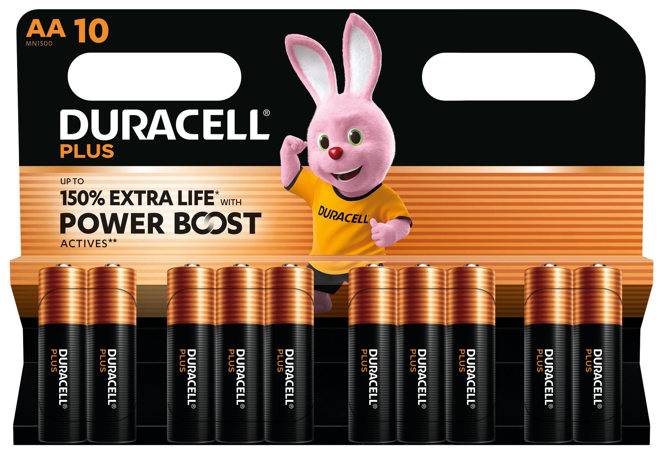 Duracell Plus AA Alkaline Single-use Battery with Power Boost - 10 Pack