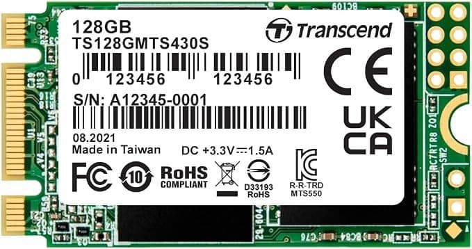 Transcend MTS430S 128GB M.2 2242 SATA III SSD TS128GMTS430S