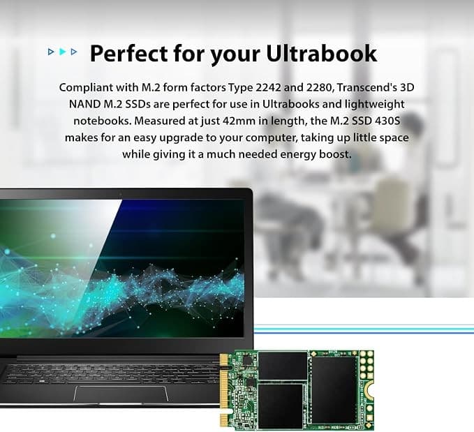 Transcend MTS430S 128GB M.2 2242 SATA III SSD TS128GMTS430S - Image 4