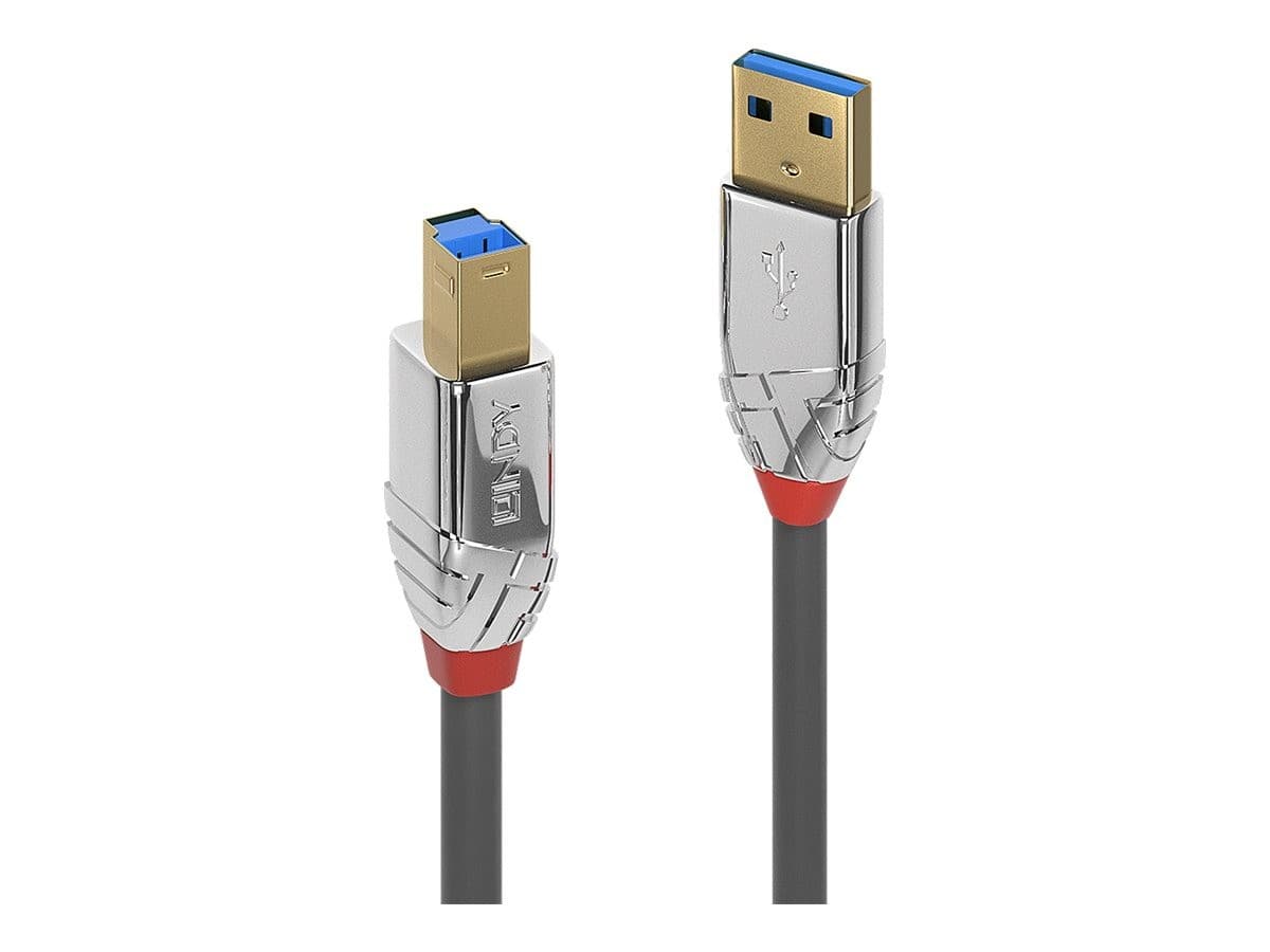 Lindy CROMO USB 3.2 Gen 1 Type A to B Cable 2m Grey