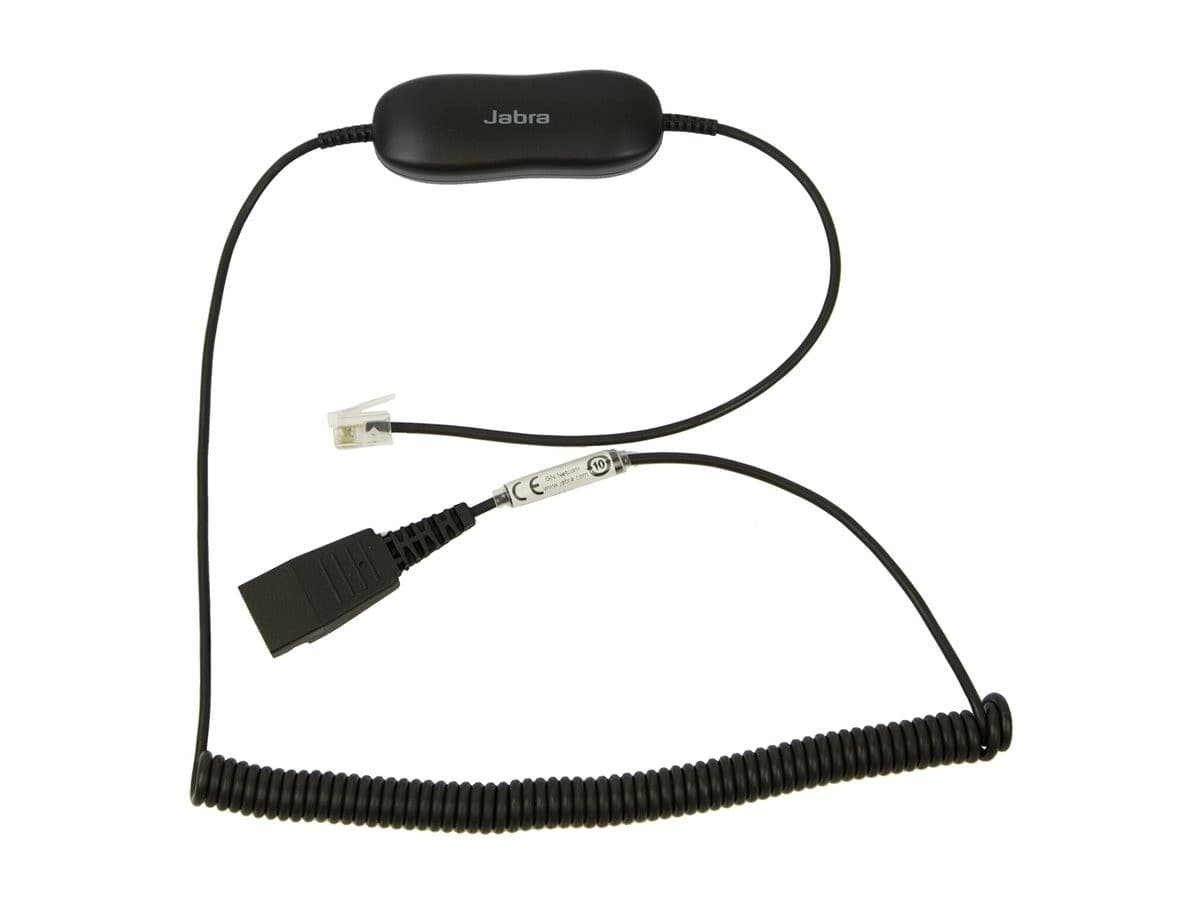Jabra GN1216 Coiled Headset Cable - Quick Disconnect to RJ9 - for Avaya one-X 1600/9600 Deskphones - 2 m