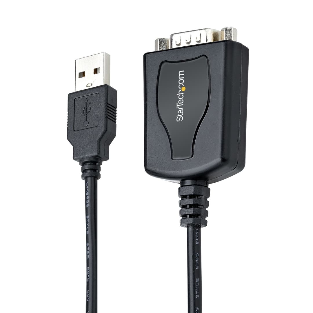 StarTech.com 3ft (1m) USB to Serial Cable with COM Port Retention, DB9 Male RS232 to USB Converter, USB to Serial Adapter for PLC/Printer/Scanner, Prolific Chipset, Windows/Mac - Image 2
