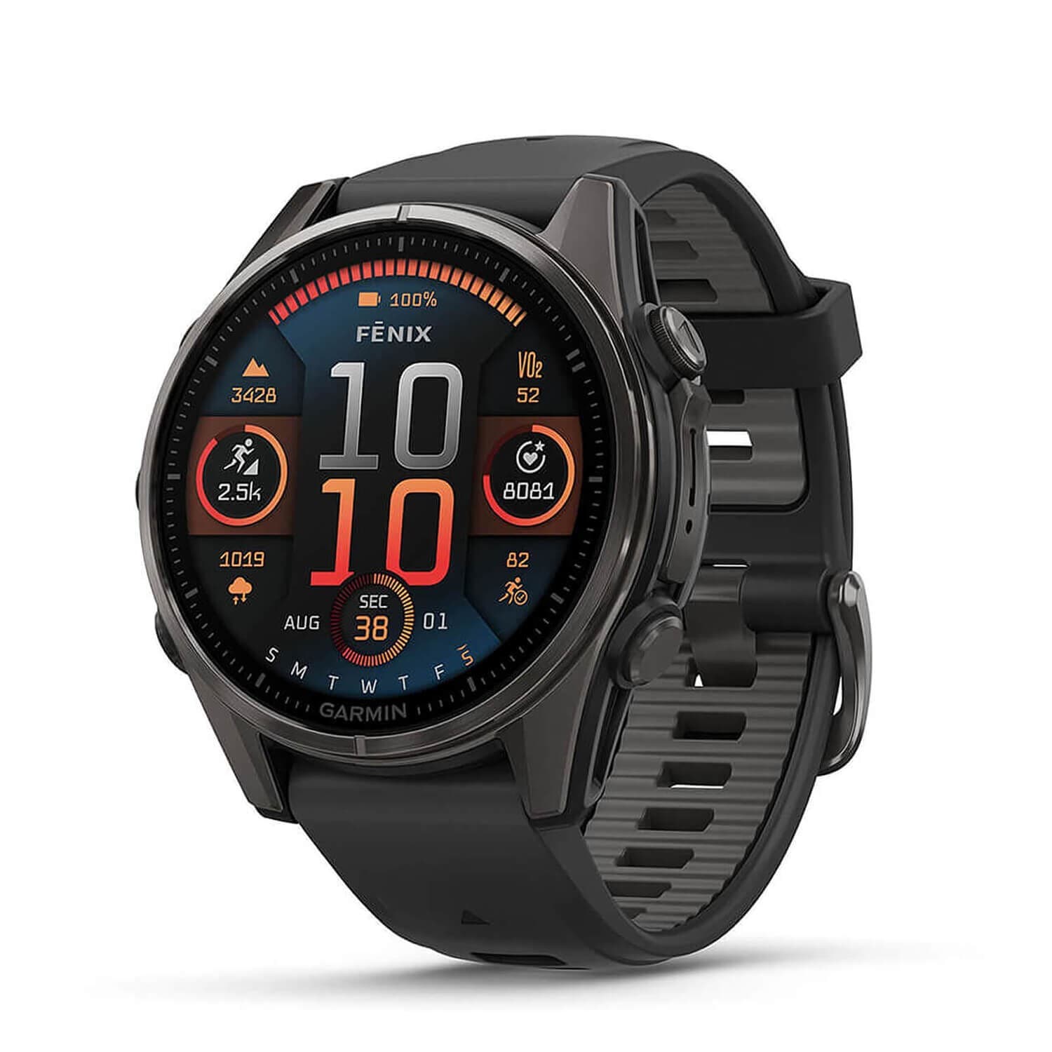 Garmin Fenix 8 Sapphire AMOLED Smartwatch 43mm Titanium Carbon Grey DLC