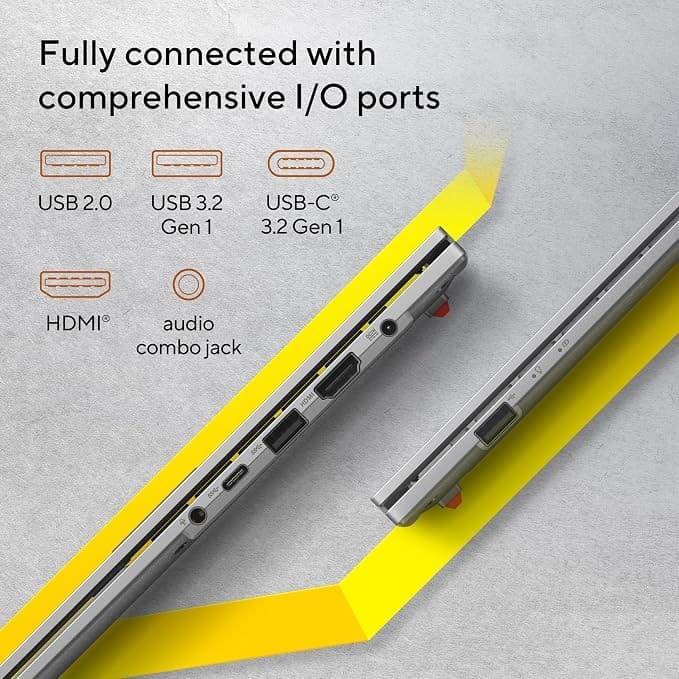 ASUS Vivobook 15 E1504FA Laptop,15.6” Full HD Display, AMD Ryzen 3 Processor, 8GB RAM, 512GB PCIe SSD, Windows 11 - Silver - Image 4