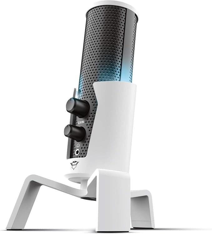 Trust GXT 258 Fyru 4-in-1 Professional USB Streaming Microphone White with LED Lighting - Image 1