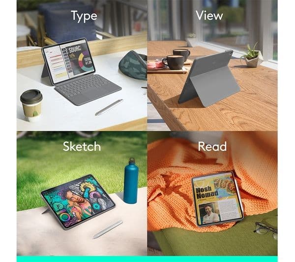 Logitech Combo Touch Keyboard Case for iPad Air (M2/M3/M4) Oxford Grey - 11-inch - Image 8